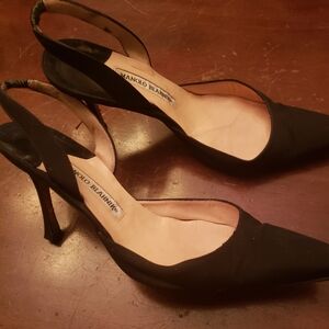 Manolo Blahnik slingback heels, black, size 39